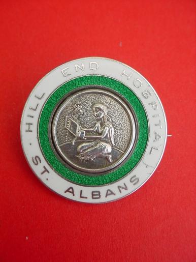 Hill End Hospital St Albans Silver Nurses Badge