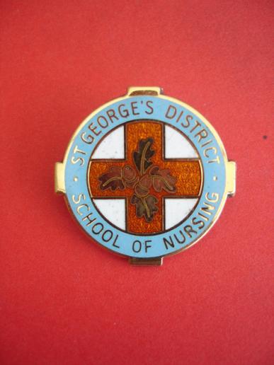 St Georges District School of Nursing,silver gilt Nurses Badge