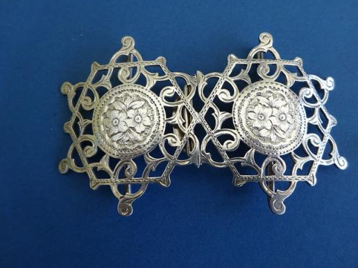 A Hexagonal Pattern Silver Nurses  Belt Buckle 1910