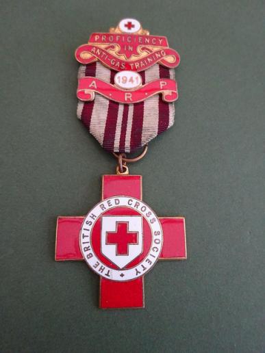 British Red Cross Society Proficiency Badge,Anti Gas Training with ARP Bar.