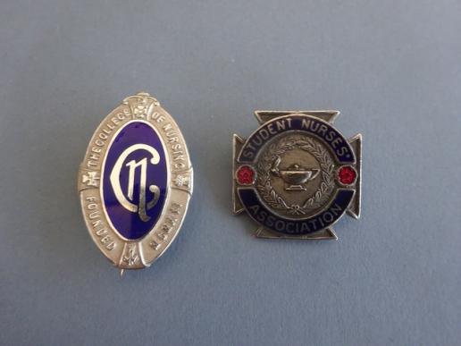 College of Nursing/Student Nurses Association.Pair of Badges