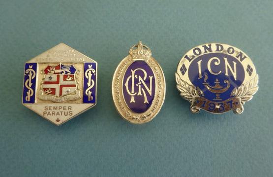 Harrogate & District General Hospital/RCN members badge/ ICN trio