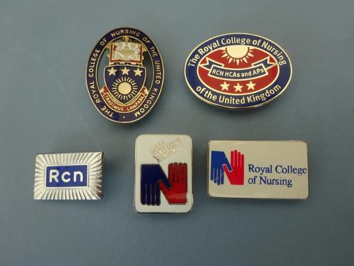 Royal College of Nursing, Five  Assorted  Membership Badges