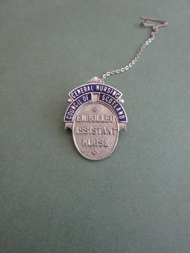 General Nursing Council For Scotland,Enrolled Assistant Nurse,Silver nurses badge