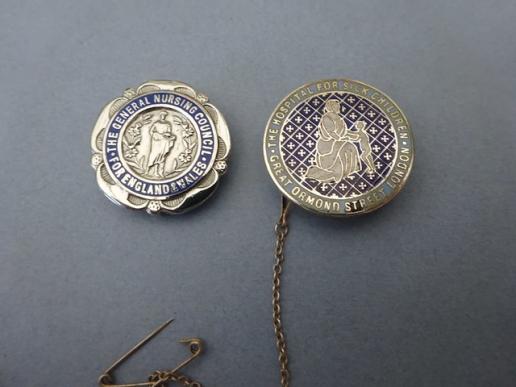 The Hospital for Sick Children,Great Ormond Street London,Silver Nurses Badge and GNC Badge