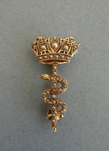 Royal Navy Medical Services Gold and Seed Pearl Sweetheart brooch