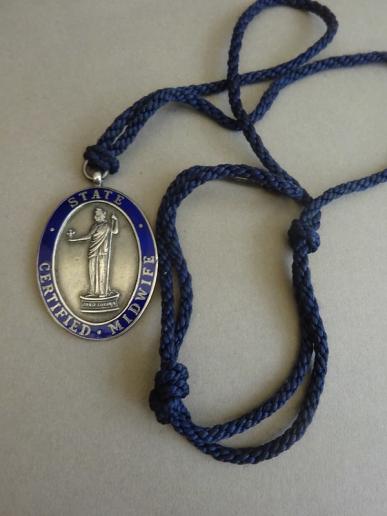 State Certified Midwife ,Badge with original Neck chord
