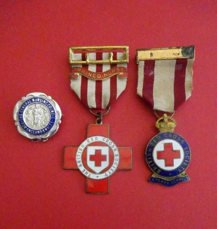 British Red Cross Technical Medal Trained Nurse/General Nursing Council Badge set.