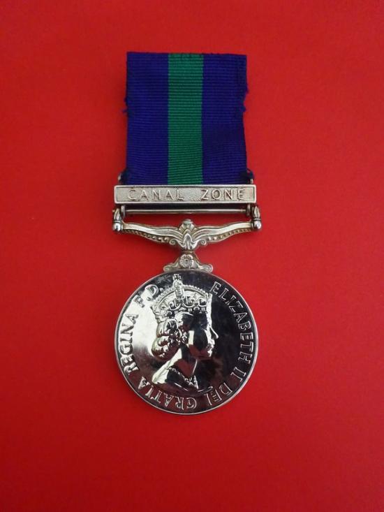 General Service Medal,Canal Zone clasp,RAMC private J W Parkin