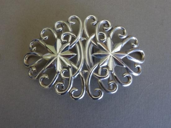 Silver Plated Nurses belt buckle, star design