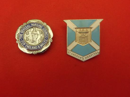 St Andrew's Hospital Bow / GNC pair of badges.