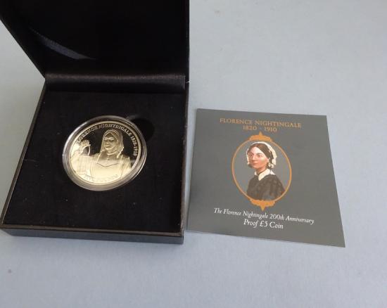 Florence Nightingale 1820-1910 200th Anniversary Guernsey £5 proof coin