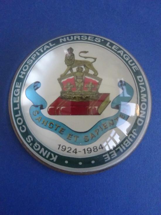 Kings College Hospital Nurses League Diamond Jubilee Paperweight