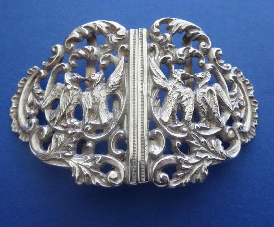 Two piece silver Nurses Buckle, SI Ltd(Stokes & Ireland Ltd),Chester 1907