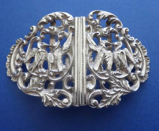 Two piece silver Nurses Buckle, SI Ltd(Stokes & Ireland Ltd),Chester 1907