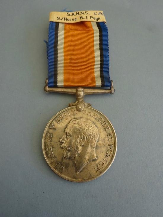 British War Medal 1914-1918,Staff Nurse M J Payn