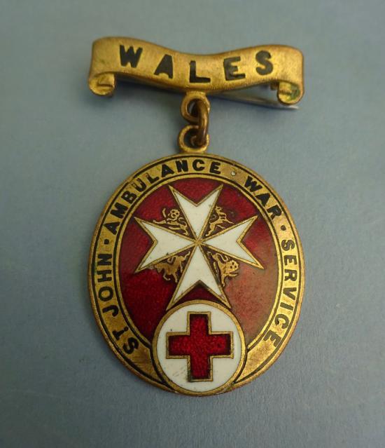 WW1 BRCS & Order of St John WALES Overseas Service Badge