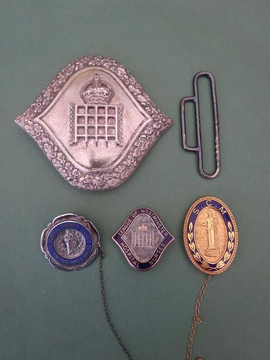 Westminster Hospital,Nurses Silver Plated Buckle and badges