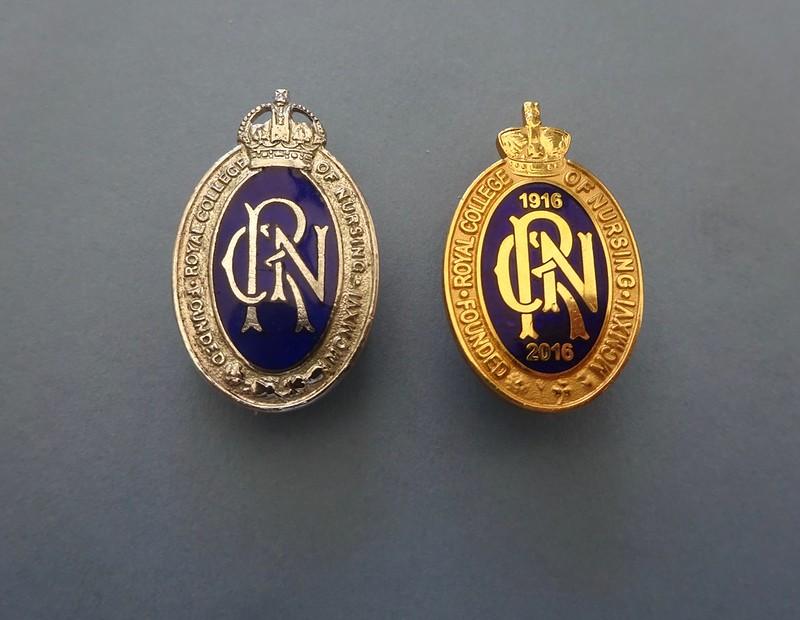 Royal College of Nursing 1939-46 and Commemorative Centenary badges