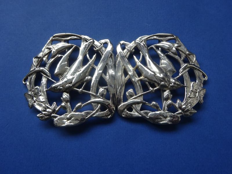 Two Piece Silver Nurses Belt buckle,Swallows AN Birmingham 1986