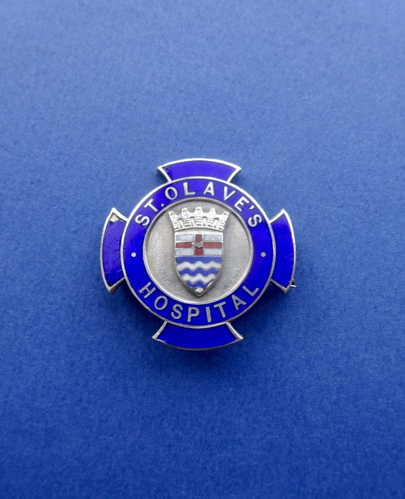 London County Council, Silver St Olave's Hospital  Badge