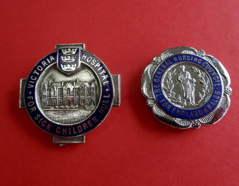 Victoria Hospital for Sick Children Hull/GNC pair of Nurses badges