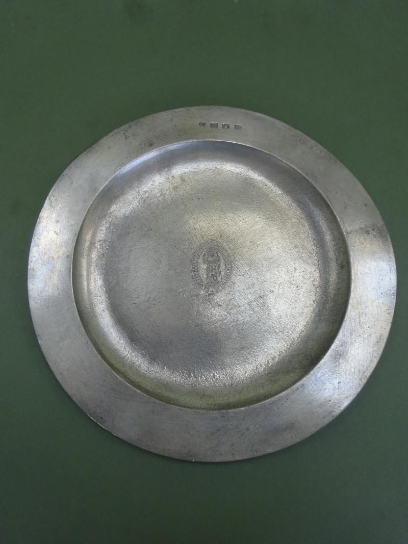 Antique Pewter Plate St Bartholomew's Hospital