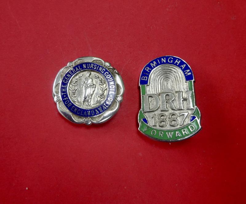 Dudley Road Hospital Birmingham/Silver GNC badge pair