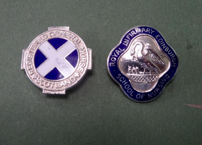 Royal Infirmary Edinburgh School of Nursing/Scottish RGN Silver Nurses badges