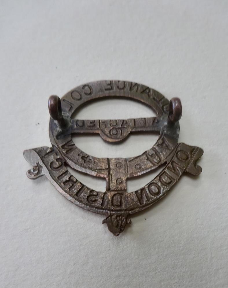 First World War Ambulance Column London District, cap badge