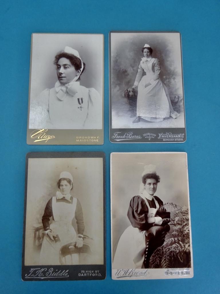 Cabinet Card Photographs of Early Nurses, c 1890s/1900s set A
