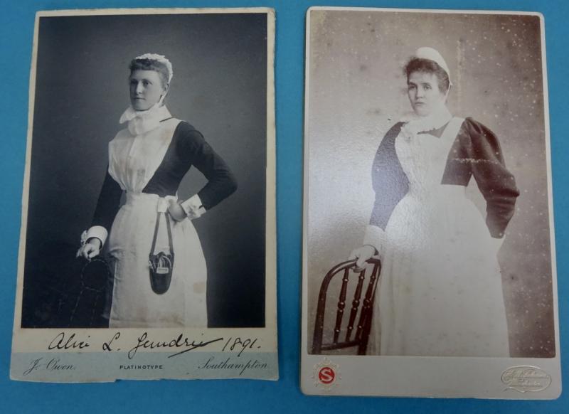 Cabinet Card Photographs of early Nurses, c.1890s /1900s Set B