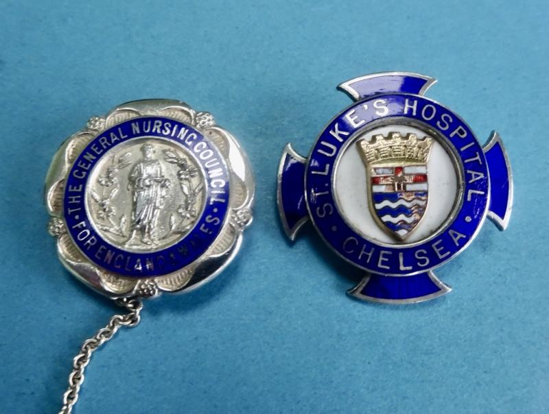 London County Council, St Luke's Hospital Chelsea, with GNC badge pair