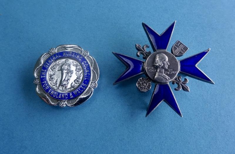Nightingale School of Nursing St Thomas's Hospital,Silver Nurses Badge(Diana M Bailey) & GNC Badge