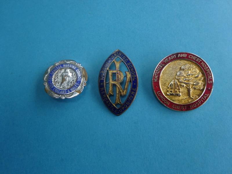 Newcastle RVI/ London Chest Hospital/GNC trio of Nurse Badges
