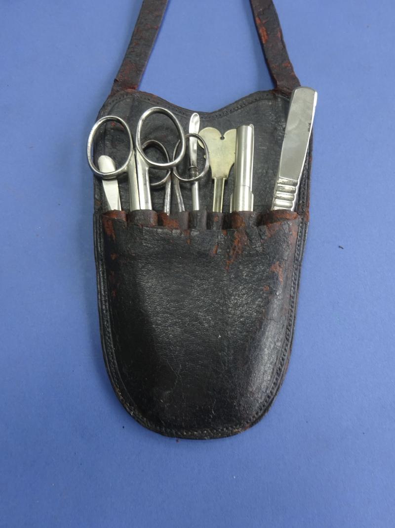 Hockin London, late 19th Century Nurses Chatelaine set and instruments