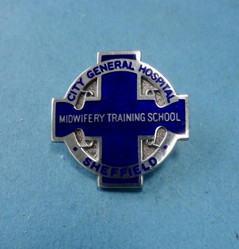 Sheffield City General Hospital .Silver Midwifery Training School Badge
