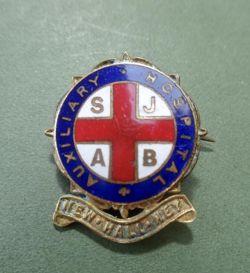 New Hall Hey, Auxiliary Hospital,Rossendale Lancs. First World War badge