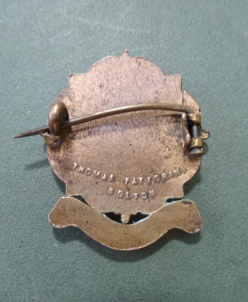 New Hall Hey, Auxiliary Hospital,Rossendale Lancs. First World War badge